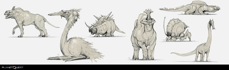 Sketch ideas of some of Desert planet class of creatures